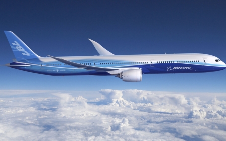 blue boeing 787