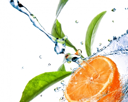 Fresh Orange - fresh, water, food, fruit, orange, fruits