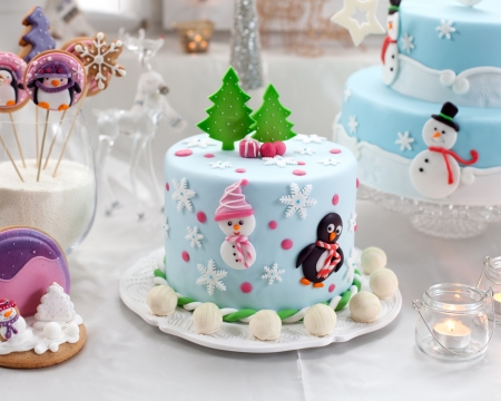 Sweet Winter Wonderland - cake, winter, delicious, dessert, food, sweet, decoration