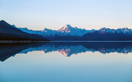 reflection on the lake - lake, cool, fun, nature, mountain