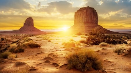 Desert Dawn II - arizona, sky, dawn, sunup, desert, sand, sunrise, rocks