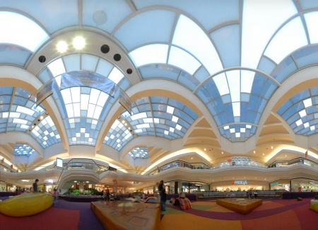 shopping mall - shopping mall, building, mall, ceiling art