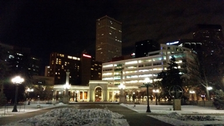 city in colorado at winter night - usa, winter, city, night, colorado