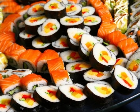 Sushi - Japanese, delicious, food, photo, fish, sushi, seafood