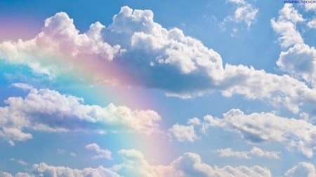 Rainbow - nature, rainbow, sky, clouds