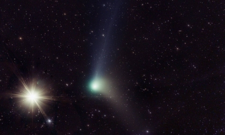 Comets and Bright Star - fun, stars, cool, comet, space