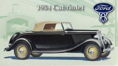 1934 Ford Cabriolet - 1934 ford cabriolet, ford motor compant, ford logo, desktop background, ford wallpaper