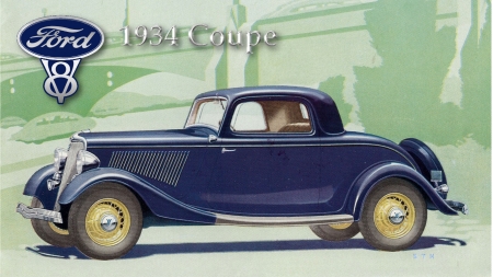 1934 Ford Coupe - ford background, ford logo, 1934 ford coupe, ford wallpaper