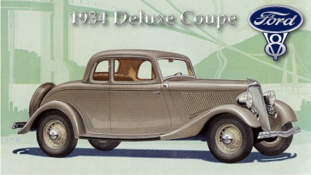 1934 Ford Deluxe Coupe - ford logo, ford desktop background, 1934 ford deluxe coupe, ford wallpaper