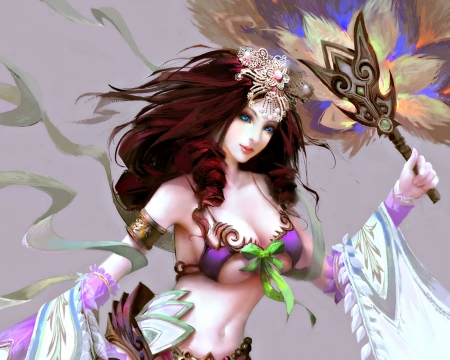 Fantasy girl - sorceress, game, fantasy, xck, girl, pink