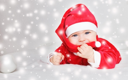 Christmas baby - hat, winter, copil, baby, child, christmas, santa, craciun, cute, snbow