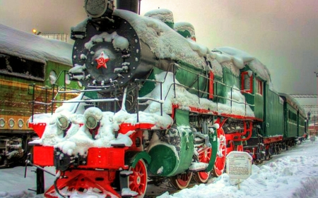 Snowy Locomotion - locomotive, snow, russian, steam, transsiberian