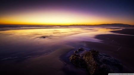 Amazing Purple Shore - nature, purple, beach, beautiful, shore, sunset