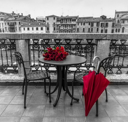 â™¥ - abstract, roses, umbrella, red