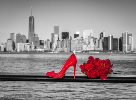 â™¥ - photography, red, heels, rose