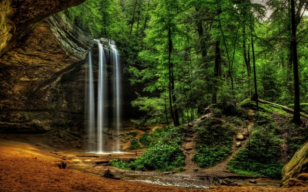 Ash Cave Falls - nature, forest, waterfall, usa