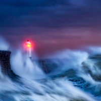 Lighthouse in Stormy Seas