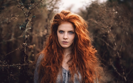 Lovely Girl - face, redhead, woman, model