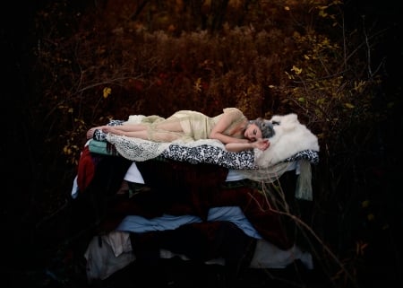 Sleeping beauty - style, woman, model, sleeping, cloths