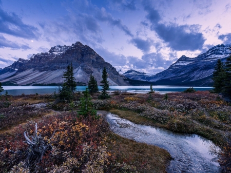 Banff National Park,Canada - lake, forest, mountains, clouds, nature