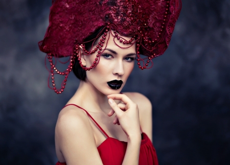 Sweet Lady Lollipop - bibiana ruzickova, make-up, sweet lady lollipop, ivana petrusova, woman, red, model, girl