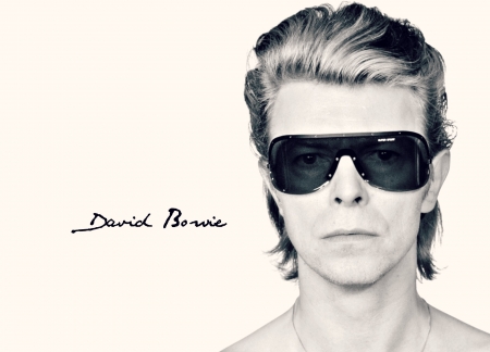 David Bowie - singer, David Bowie, man, male, black, white, bw, artist, sunglasses