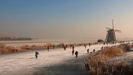 Winter - children, play, winter, snow