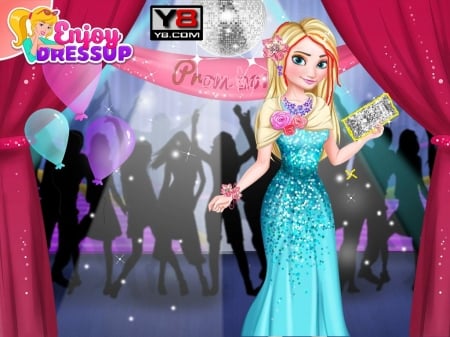 Prom Night Party - one balloon, people partying, elsa, prom party