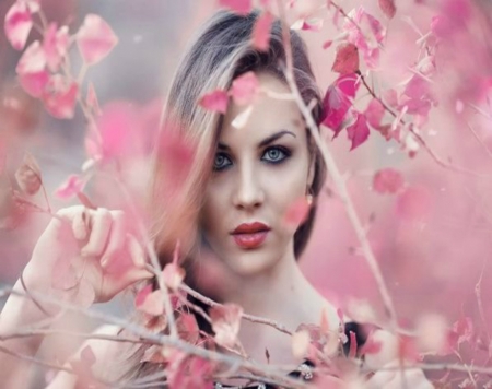 Pretty Lady - flowers, girl, beauty, model