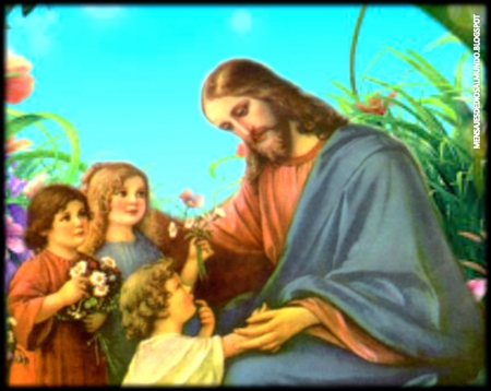 Jesus with children - children, gospel, christ, jesus