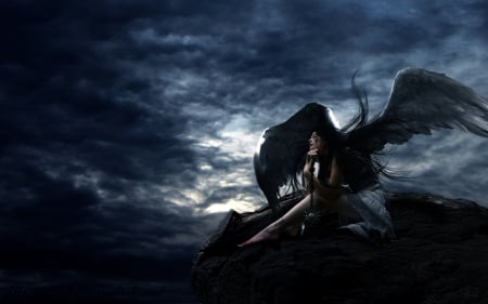 gothic angel - gothic, rock, girl, angel