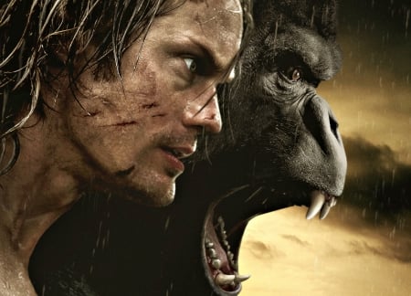 The Legend of Tarzan (2016) - gorilla, movie, man, actor, monkey, the legend of tarzan, alexander skarsgard, fantasy