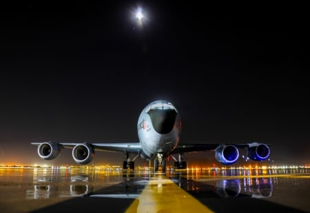 KC-135R moonlight over Utah Air National Guard - air base utah, roland r wright, air refuelling, stratotanker