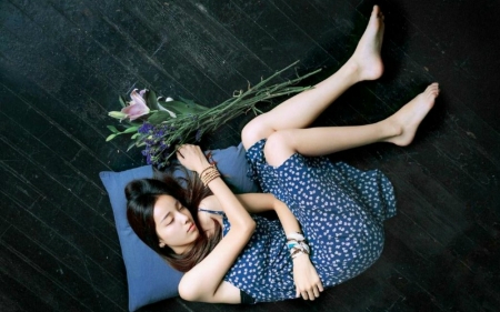 Sleeping Beauty - lying, woman, model, sleeping