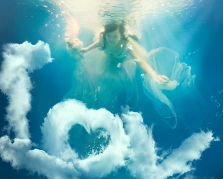 Lovely Girl - woman, love, dive, underwater