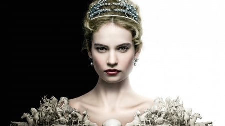 War & Peace (2016) - tv series, girl, Lily James, actress, black, white, woman, movie, war and peace