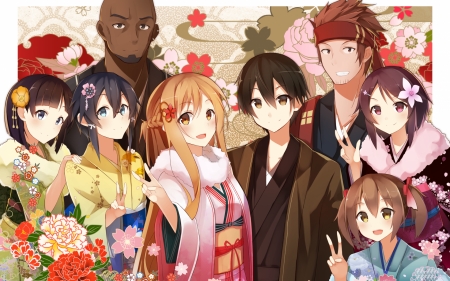 Sword Art Online - family, kimono, sword art online, sao