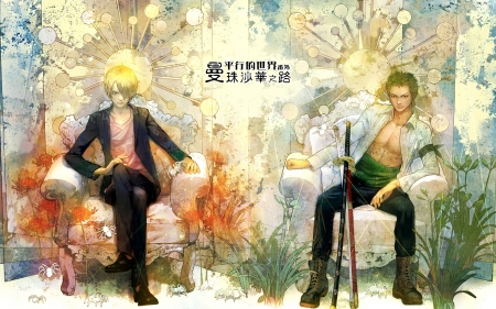 One Piece - anime, sanji, zoro, one piece