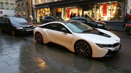 To days  cars ! - white and black, electric, city of bath, transport, cars, bmw