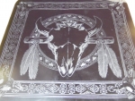 Large Skull Glass Etching