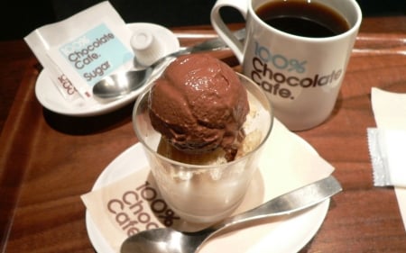 100% chocolate - chocolate, ice-cream, cup, coffee