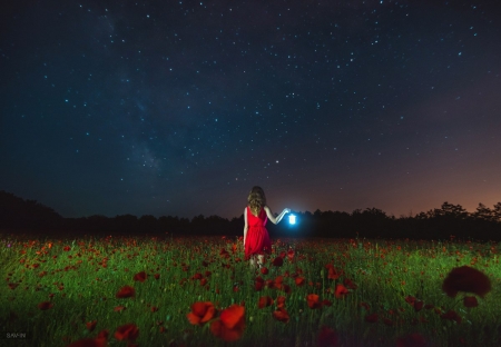 â™¥ - field, girl, fantasy, abstract