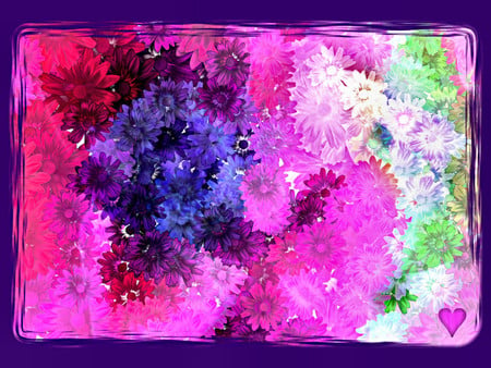 Color flowers - flowers, 3d