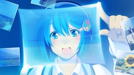 blue madobe nanami os tan windows - anime, blue, madobe, windows, tan, nanami, os