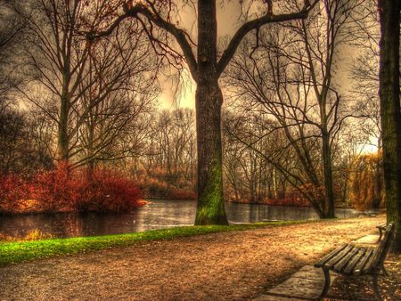 Berlin Germany - bench, germany, berlin, autumn