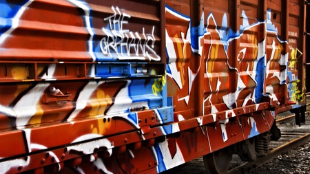 The Orphans - train, graffiti, orphans, art