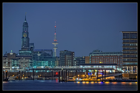 Hamburg-Germany - night, skyline, hamburg, germany