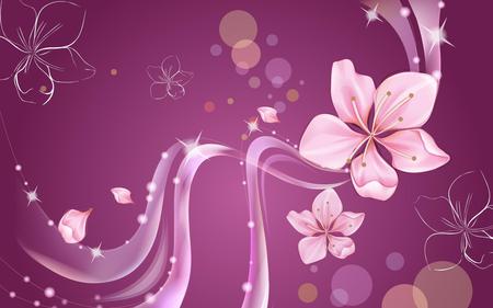 Flowers - abstract, flowers, pink