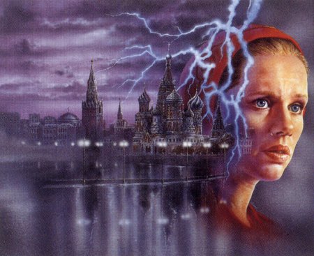 Dream 030 - water, luis royo, luis, city, reflection, royo, woman, cloud, lightning