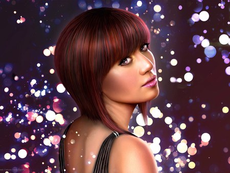 Beautiful CG Girl - beauty, sexy, girl, hot, light, absract, night, fantasy, art, cool, 3d